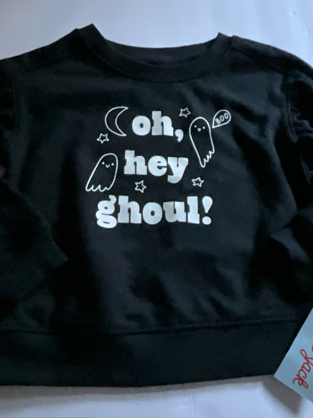 CAT AND JACK KIDS SZ 3T BLACK HALLOWEEN GRAPHIC LS SHIRT